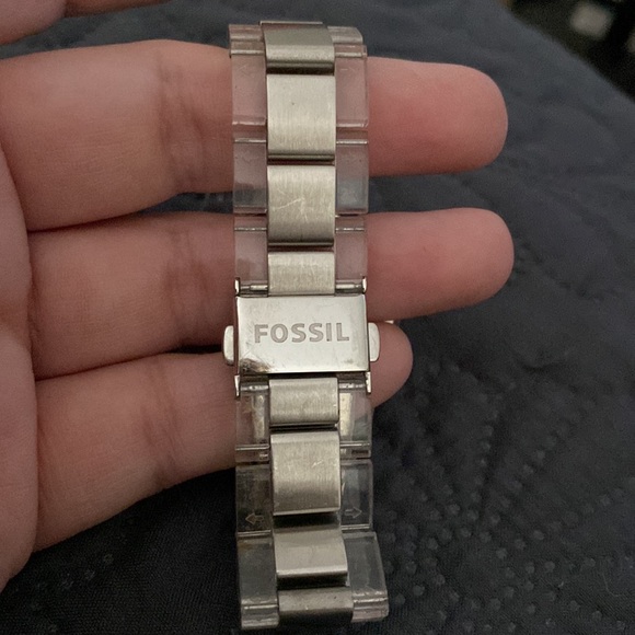 Clear, stainless Steele Fossil women’s watch - Picture 2 of 2